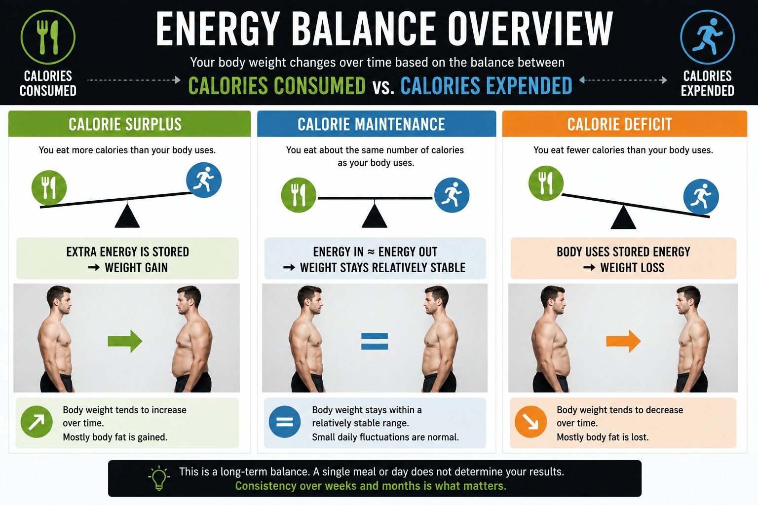 Graphic showing energy balance overview