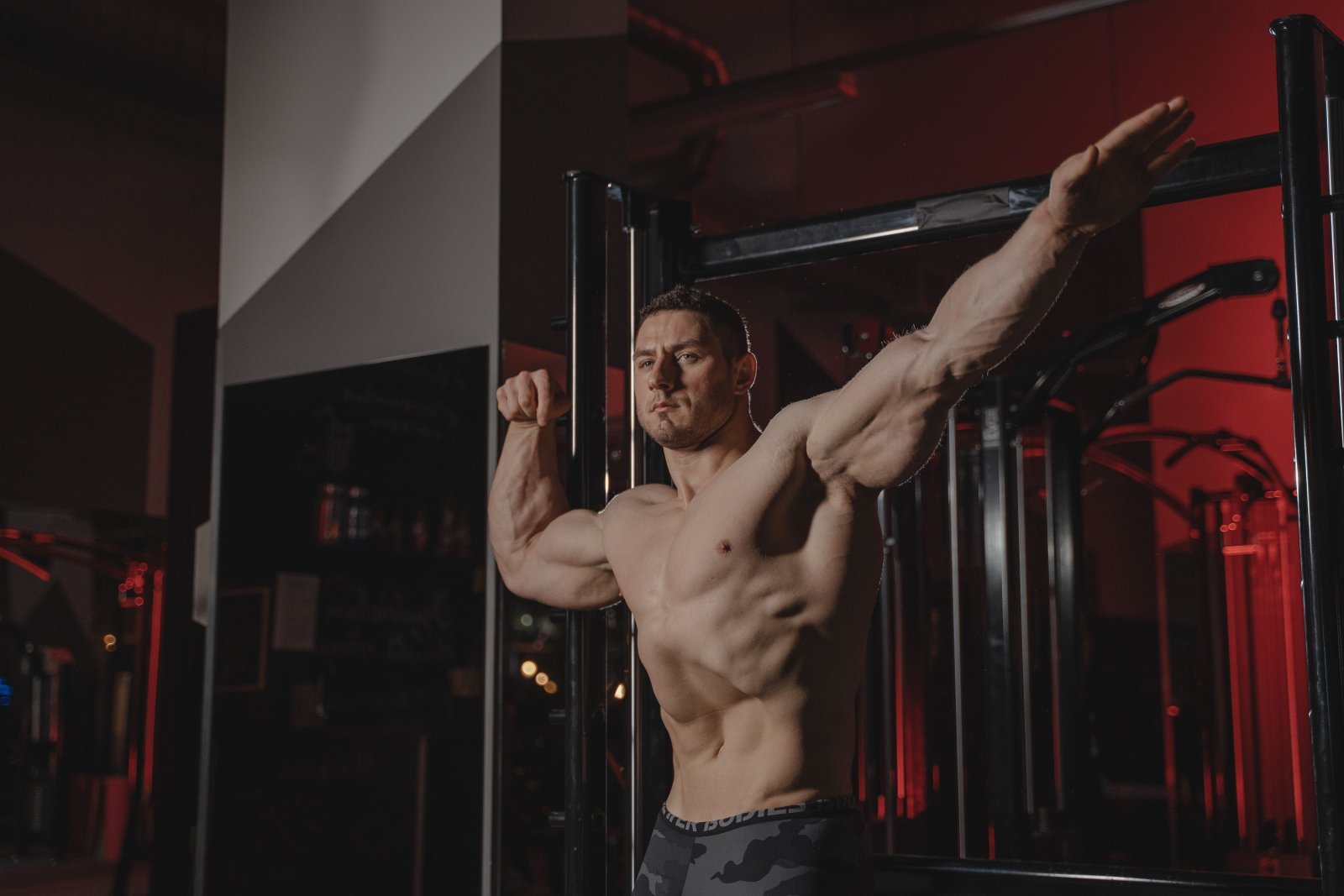 Photo of a muscular man posing