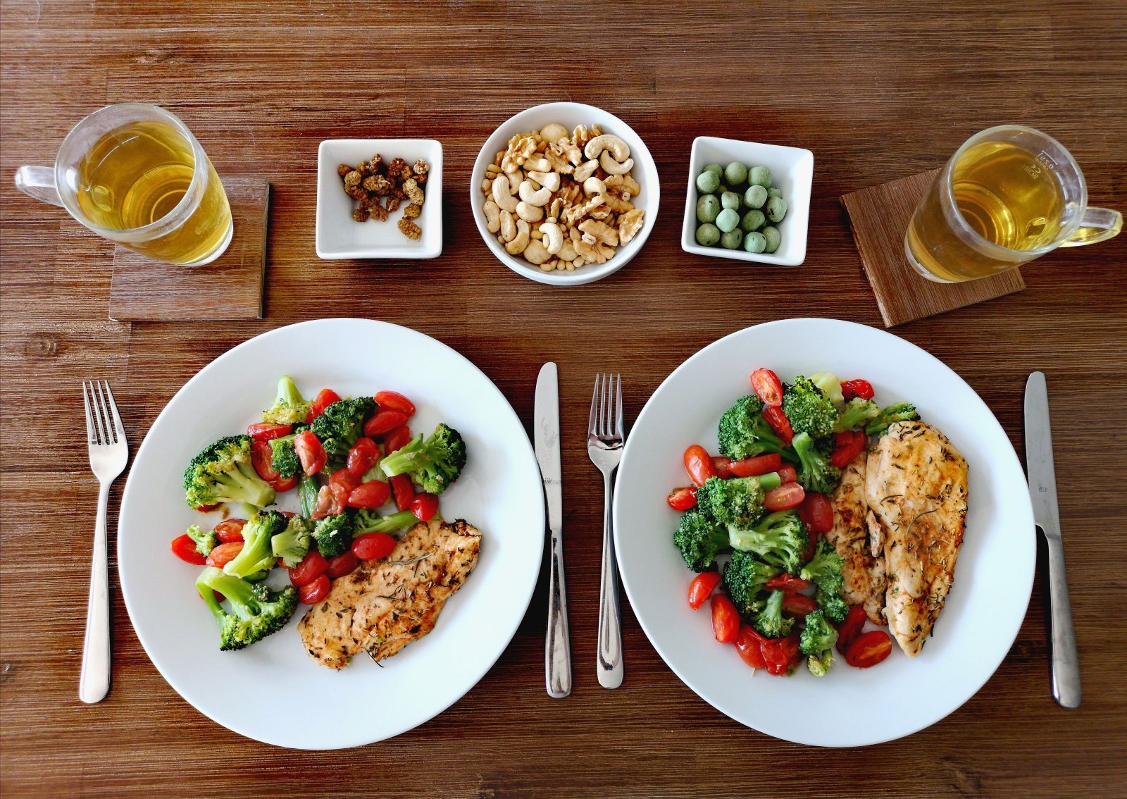 Photo of two plates of healthy foods containing minimal ingredients